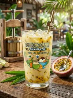 Hình ảnh Sữa chua đánh đá chanh leo