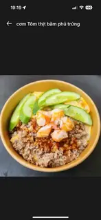 Hình ảnh Cơm tôm thịt bằm phủ trứng