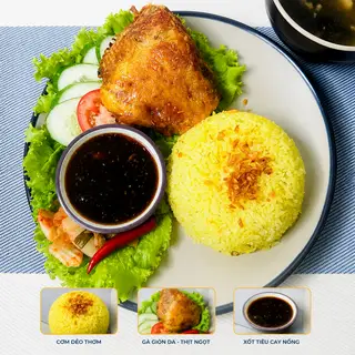 Hình ảnh Cơm Gà Lội Mỡ xốt Tiêu Đen Nhỏ