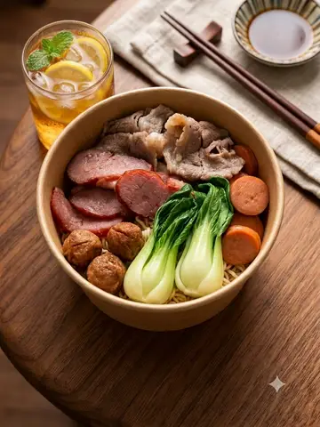 Hình ảnh combo mì đặt biệt + nước tự chọn