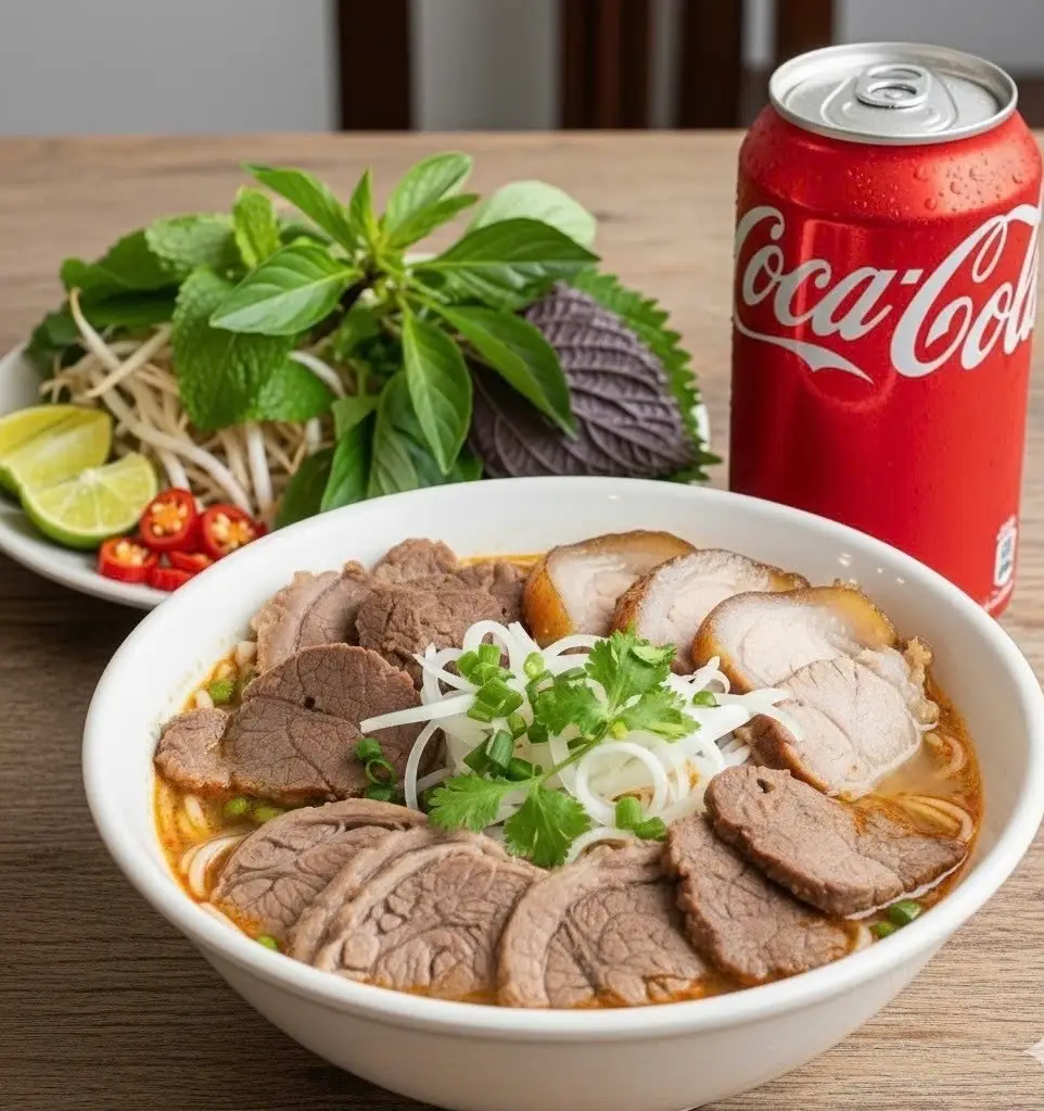 Hình ảnh Combo Bún bò no dịu dàng (2 toppings kèm nước ngọt)