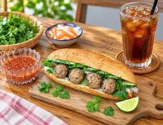 Hình ảnh Bánh mì xíu mại HEO nướng (4 viên)