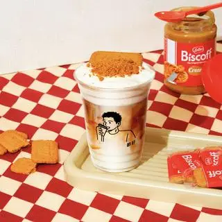 Hình ảnh [MỚI] Cà phê sữa kem bơ Lotus Biscoff (kèm bánh)