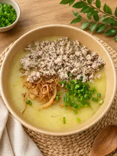Hình ảnh Cháo thịt bằm bí đỏ