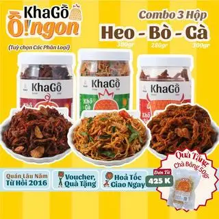 Hình ảnh Combo 3 Hộp gồm Heo 300gr + Bò 280gr + Gà 300gr (Tuỳ Chọn)