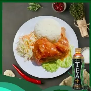 Hình ảnh cơm gà sốt chua ngọt + nước