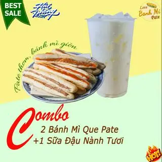 Hình ảnh Combo 2 Bánh Mì Que Pate + 1  Sữa Dừa Tươi Truyền Thống 