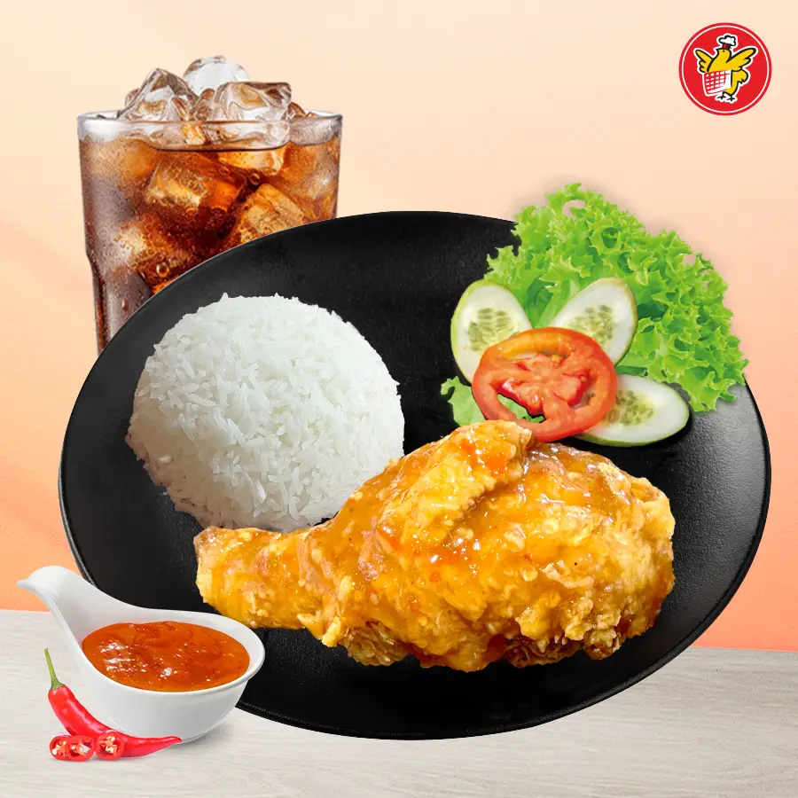 Hình ảnh Cơm Gà Giòn Xốt Cay + Pepsi