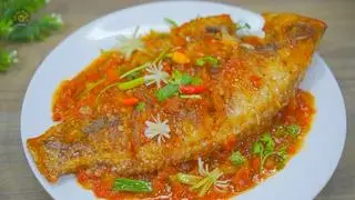 Hình ảnh CÁ DIÊU HỒNG CHIÊN SỐT CÀ