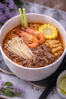 Hình ảnh Mỳ lẩu thái tôm bò mỹ chua cay 