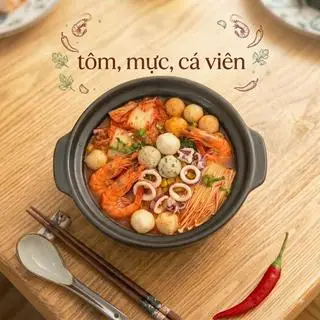 Hình ảnh Mì cay kim chi hải sản