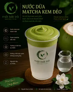 Hình ảnh Nước dừa Matcha kem dẻo