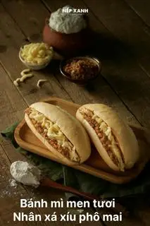 Hình ảnh Bánh mì nhân xá xíu phô mai - 120gr