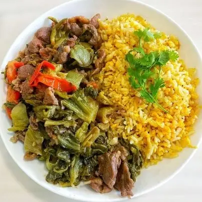 Hình ảnh CƠM RANG ĐẢO GIÒN DƯA BÒ 