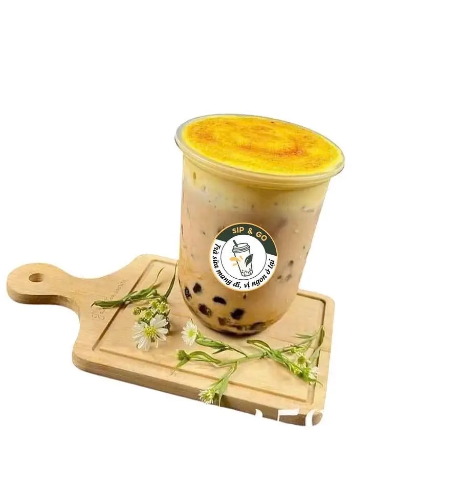 Hình ảnh Trà sữa kem trứng bánh plan