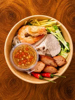 Hình ảnh Bún Mắm Tắc Tôm Thịt Nem Nướng