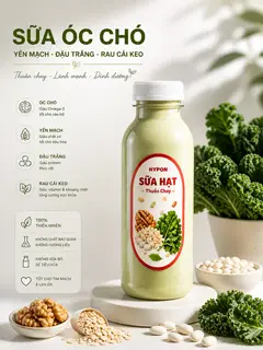 Hình ảnh sữa óc chó, yến mạch, đậu trắng, cải xoan