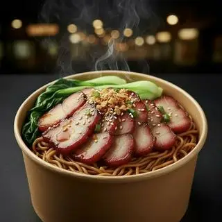 Hình ảnh Mì trộn Hong Kong xá xíu đậm vị