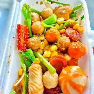 Hình ảnh Combo bắp xào cá viên nhỏ