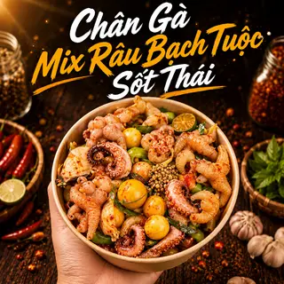 Hình ảnh Chân Gà Mix Râu Bạch Tuộc - Size L
