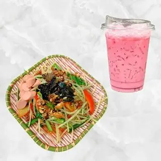 Hình ảnh Gỏi Đu Đủ Thái Lan và Sữa Hồng Lạnh Thái Lan chính gốc 