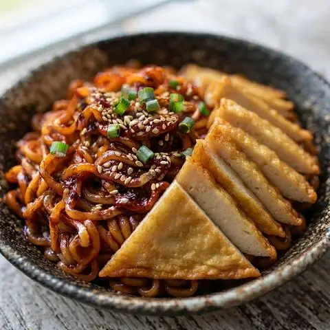 Hình ảnh Mì Trộn Indomie Kèm Chả Cá Hàn Quốc