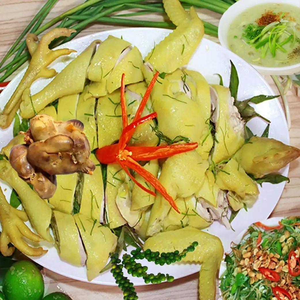 Hình ảnh Gà 1 con chặt  lá chanh - gỏi - cháo - lòng