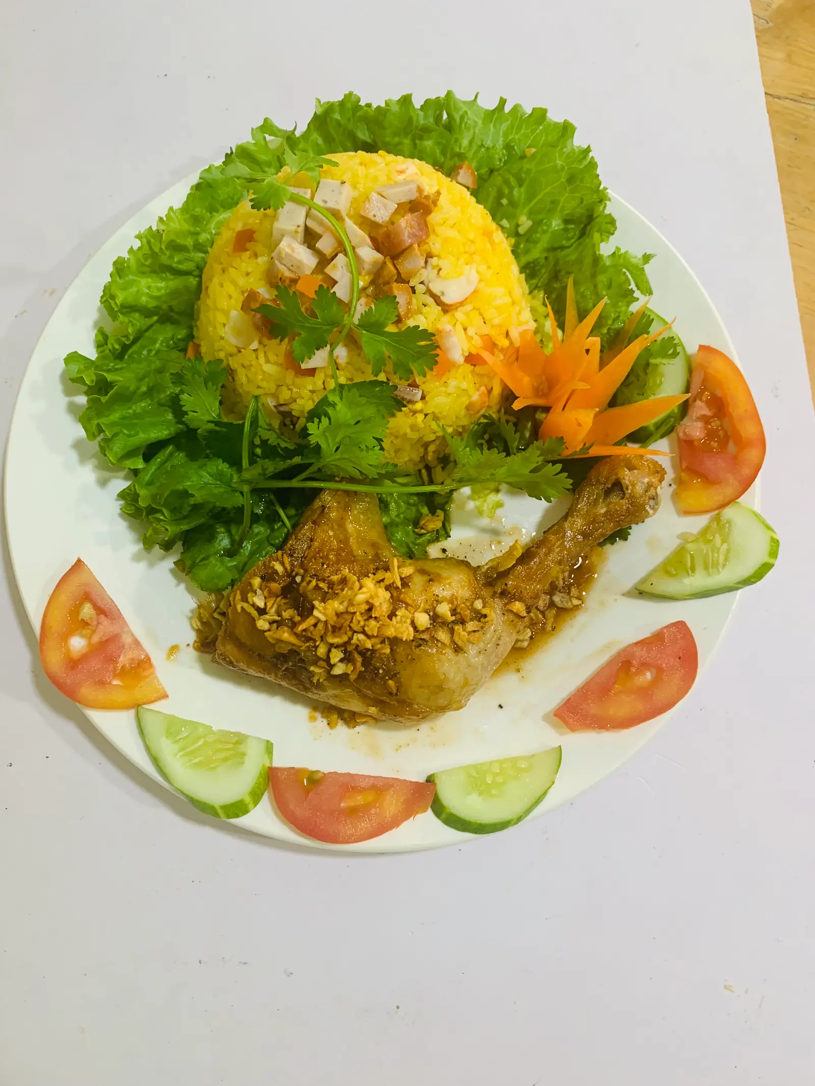 Hình ảnh Cơm dương châu gà sốt tiêu đen - đùi gà