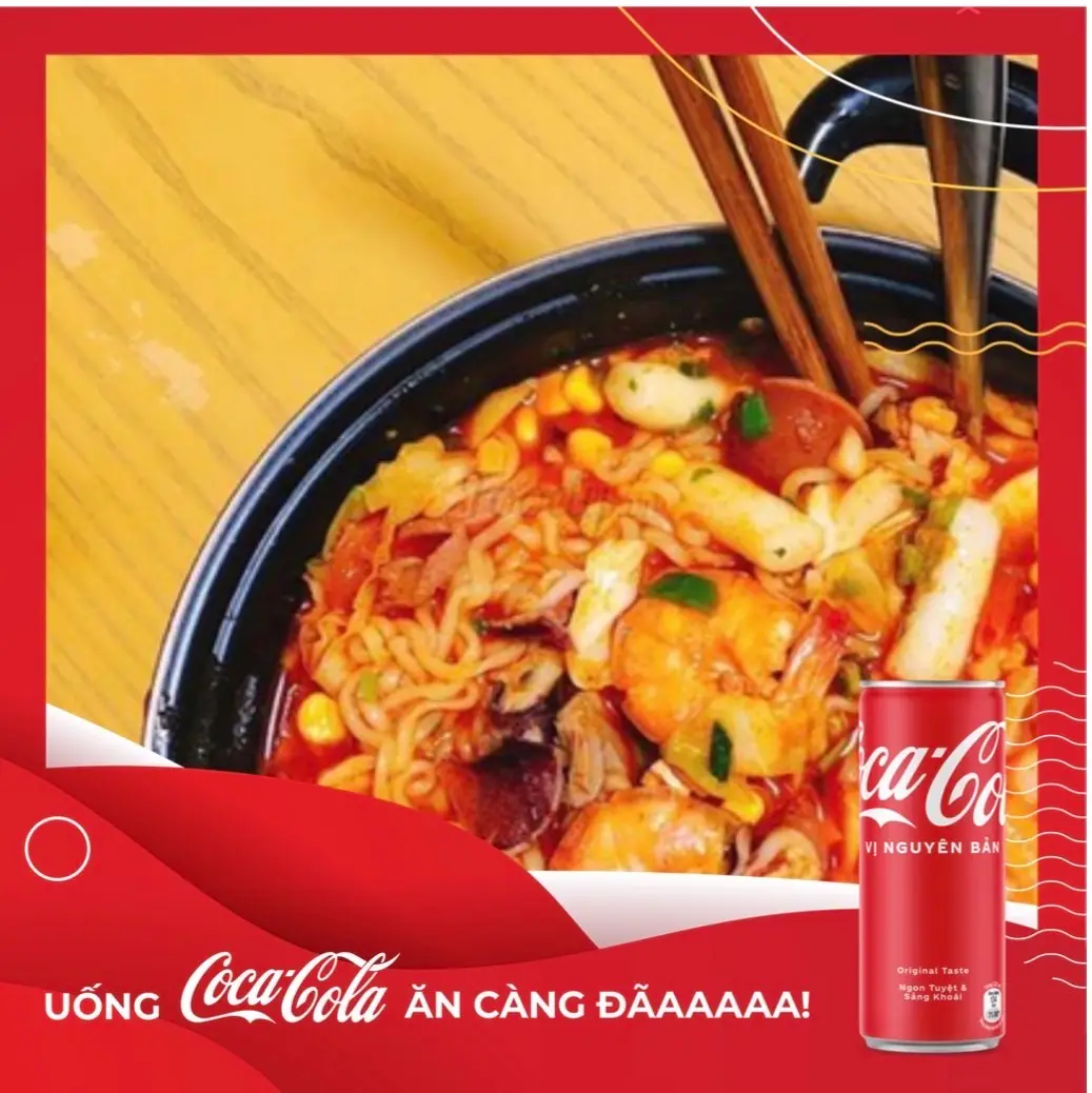 Hình ảnh mỳ thập cẩm chua cay +coca