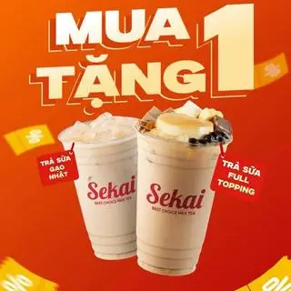 Hình ảnh [MUA 1 TẶNG 1] Trà Sữa SeKai Full Topping (L) tặng Trà Sữa Gạo Nhật (M)