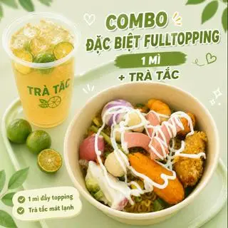 Hình ảnh Combo mì trộn đặc biệt full topping 1 mì - trà tắc hoa nhài
