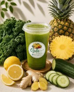 Hình ảnh (D7) Cải kale - dứa - dưa leo - chanh - gừng
