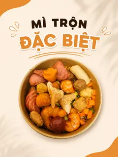 Hình ảnh Mì trộn đặc biệt 2 gói nhiều topping