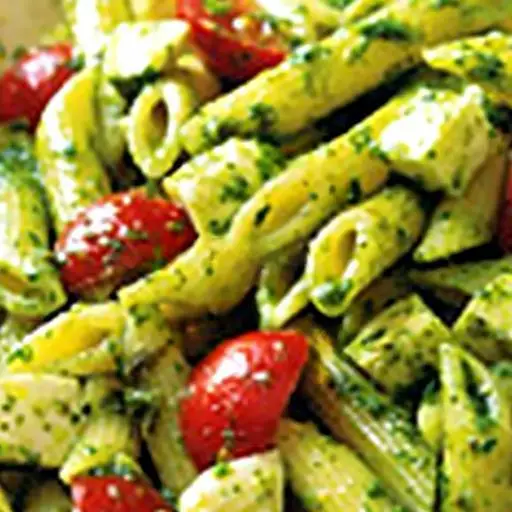 Hình ảnh Mỳ ống sốt salsa rau - cà chua bi và phoma mozzarella
