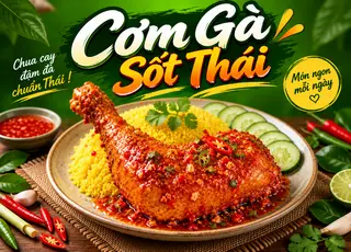 Hình ảnh Cơm Gà Sốt Thái