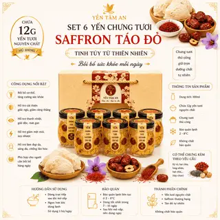 Hình ảnh Set 6 Yến Saffron Táo Đỏ Chưng Nóng– 12g Yến Tươi/Hũ 100ml