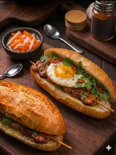 Hình ảnh Bánh Mì Thịt Nướng Than Hồng La