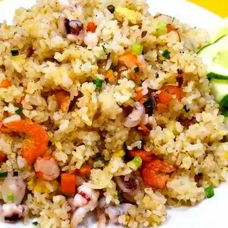Hình ảnh CƠM CHIÊN HẢI SẢN - Salad/canh rau - Trà Tắc
