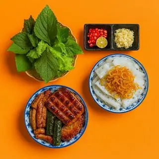 Hình ảnh Bánh ướt chả đặc biệt ( Chả Vuông + Ba Rọi + Chả lá lốt + Nem Dán) 