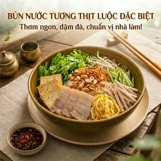 Hình ảnh Bún nước tương thịt luộc đặc biệt