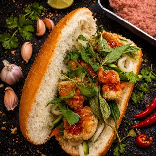 Hình ảnh Bánh mì chả cá thượng hạng nhà làm sốt Thái