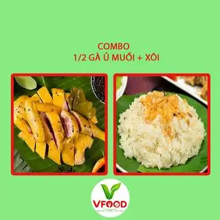 Hình ảnh combo Gà ủ muối 1/2 con + xôi