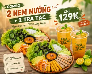 Hình ảnh Combo Đôi Nem Nướng + 2 Trà Tắc