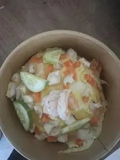 Hình ảnh combo Hải sản phủ trứng+canh rong biển bò