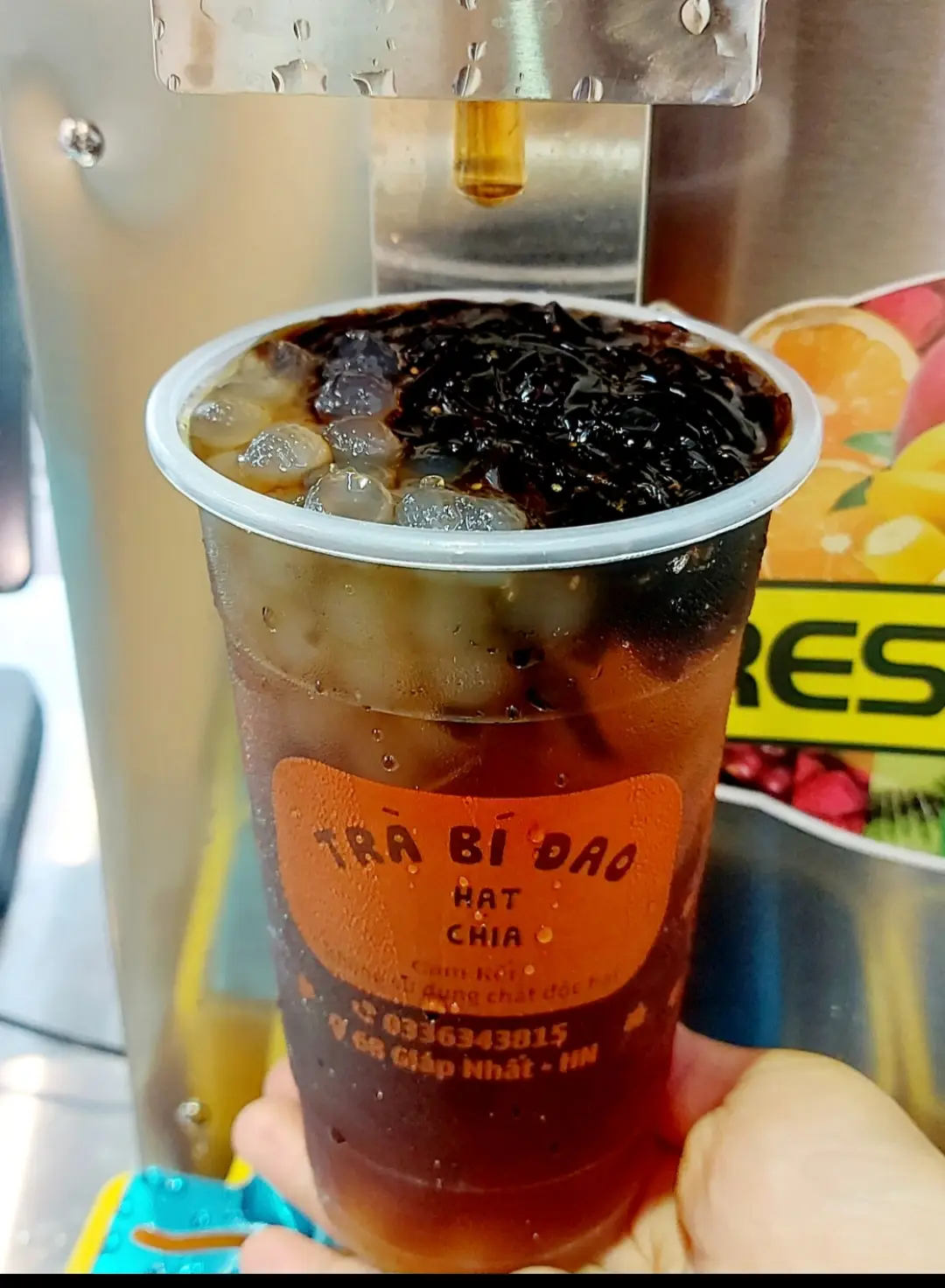 Hình ảnh trà bí đao thạch sương sáo hạt chia trân châu trắng