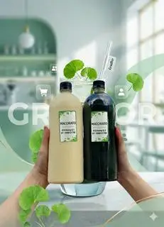 Hình ảnh combo đậu xanh+rau má chai 1lít