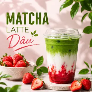 Hình ảnh Matcha Latte Dâu