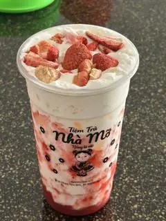Hình ảnh sữa dâu sấy thăng hoa