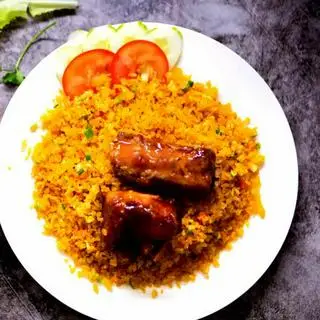 Hình ảnh Cơm Sụn Non Nướng Muối Ớt - Salad - Trà Tắc