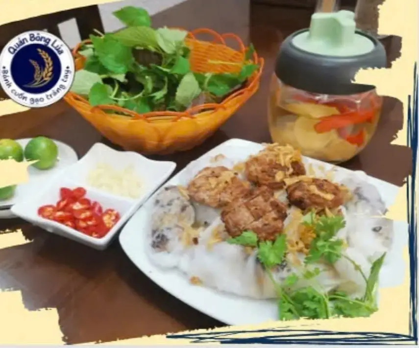 Hình ảnh Bánh cuốn nhân thịt - thịt nướng